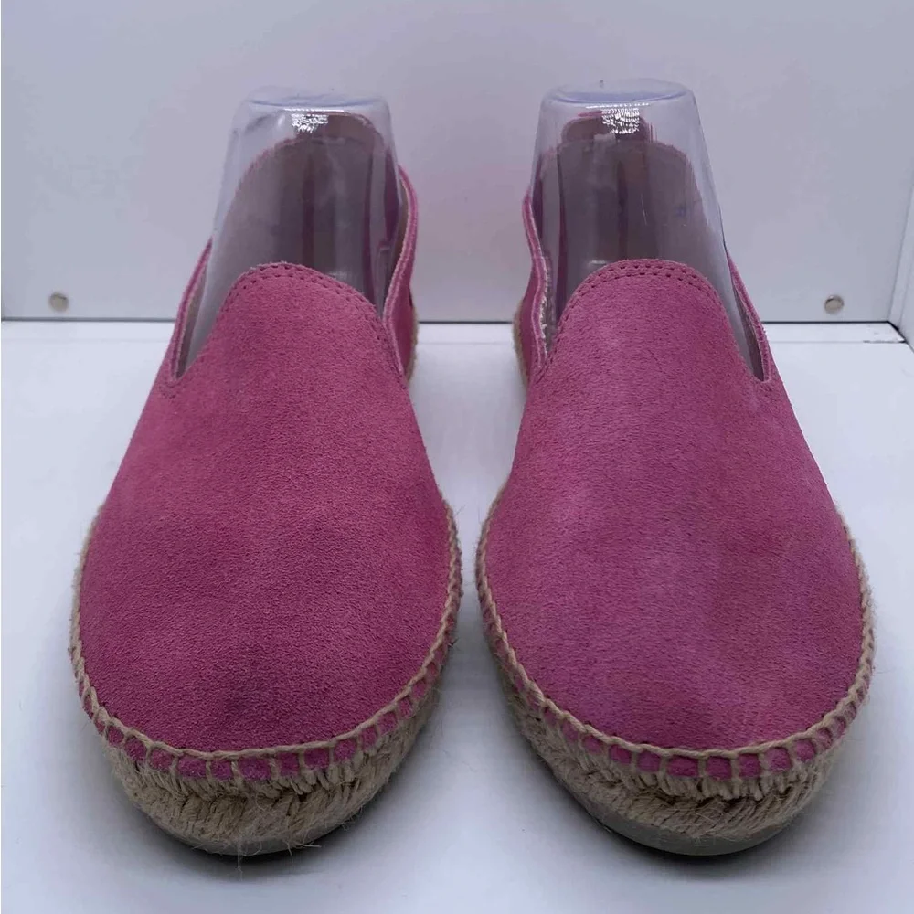 MANEBI Hamptons Suede Espadrilles Pink Jute Sole Women’s Shoes Size 42 (US 12)